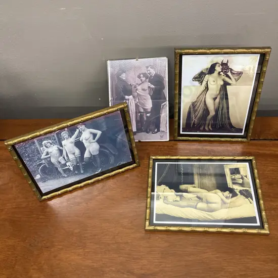 Assorted Framed Vintage Erotic Photography Prints